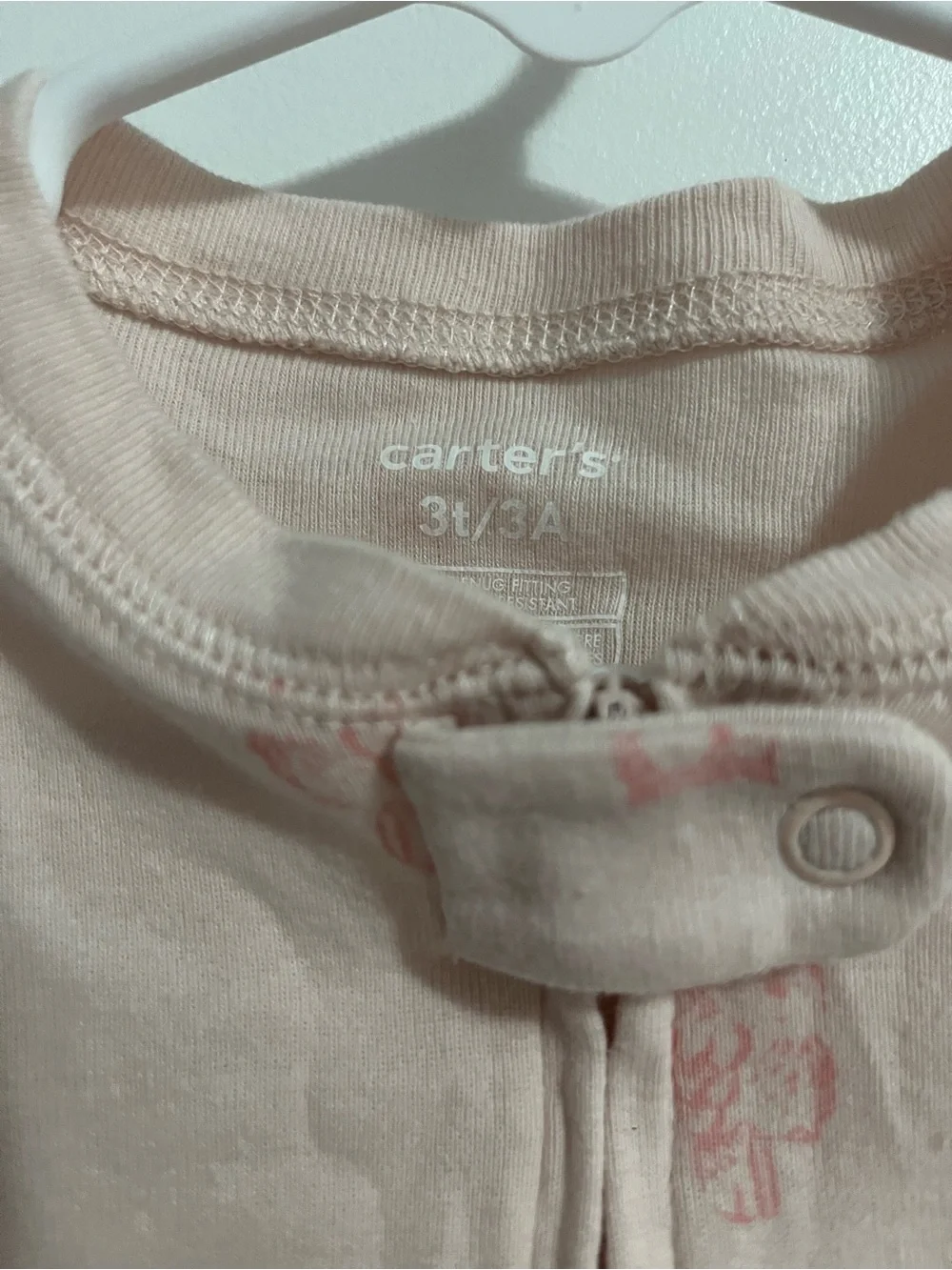Carter's Light Pink Owl Footed One-Piece- 3T